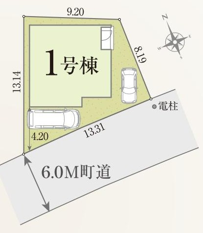 知多郡阿久比町草木東郷24番地『仲介手数料無料』新築戸建ての区画図