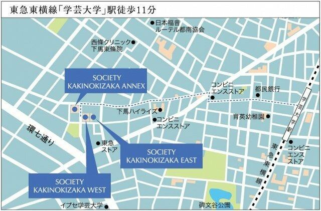 SOCIETY　KAKINOKIZAKA　ANNEXの地図