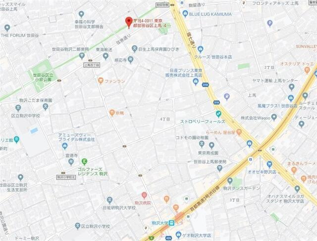 S-FORT駒沢大学の地図