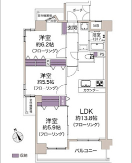 【間取り】 | 藤和ハイタウン天満橋