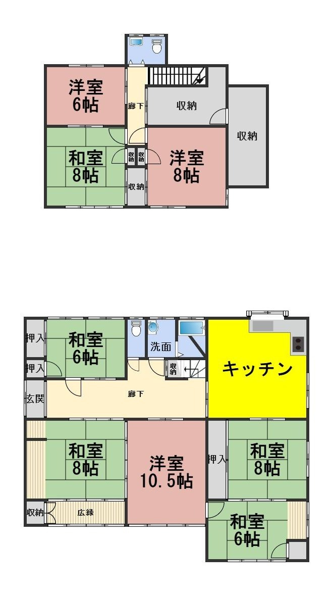 ６６４１２　各務原市那加前野町三丁目中古戸建ての間取り