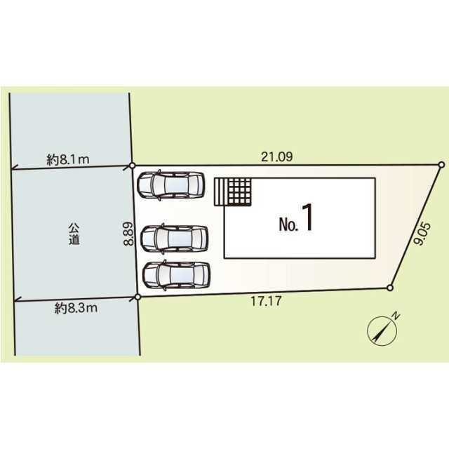 新築　桐生市境野町第7　1号棟　Cradle Gardenの区画図|全1区画の物件です。土地約49坪。