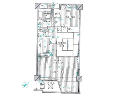 【間取り】 | サニークレスト伊東壱番館　8階