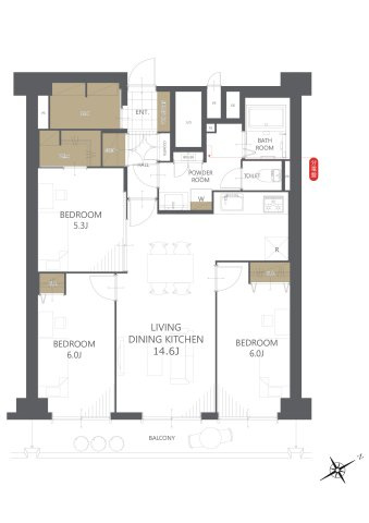 【間取り】ラポール二十四軒２号館 