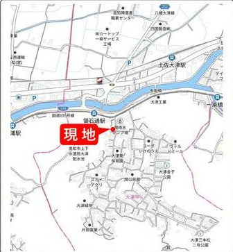 高知市大津甲2号棟　新築一戸建ての地図|領石通駅近くで通勤通学に◎