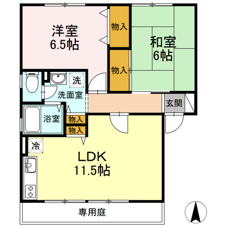 ハイカムール花尻　A棟の間取り
