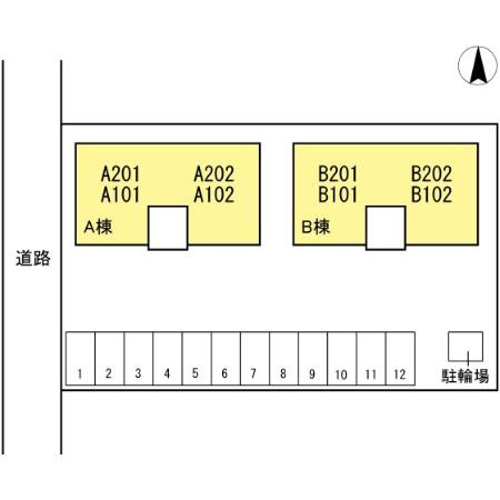 ハイカムール花尻　A棟の区画図