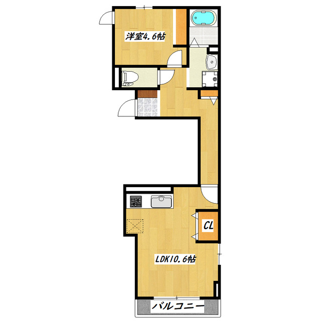 La Belle Vieの間取り|1LDKの間取りです☆