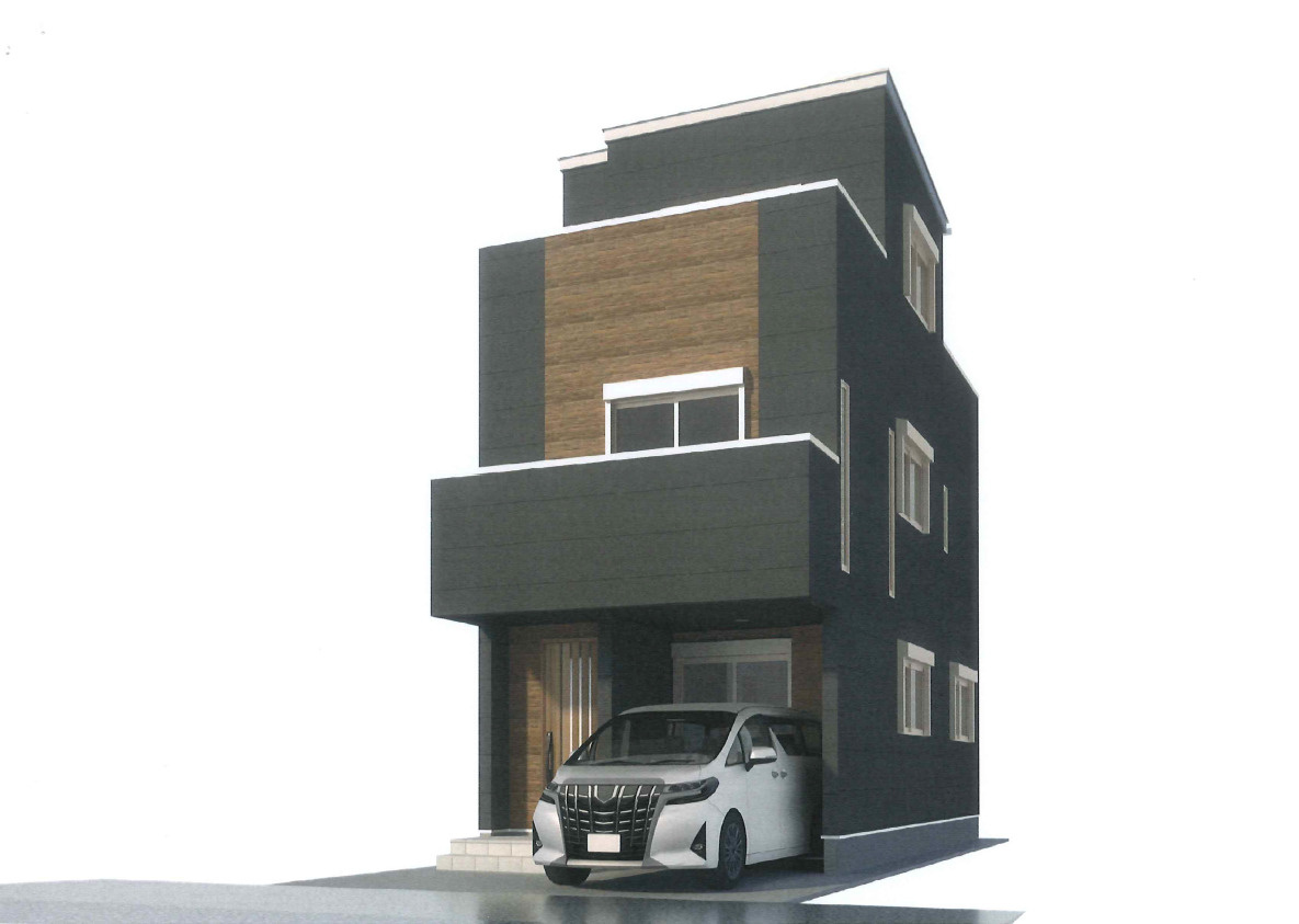 SPITI立花町3丁目新築一戸建て│4LKD+駐車1台可の外観パース|-イメージパース-