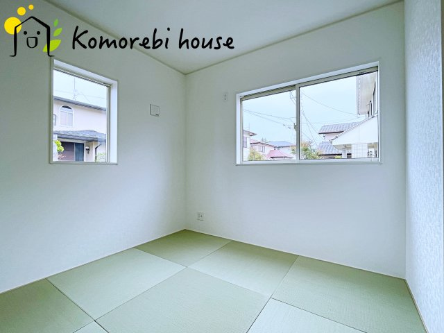 北本市下石戸　第3　新築一戸建て　クレイドルガーデン　01の和室|和室があれば、来客や子供用のスペースとして活躍します