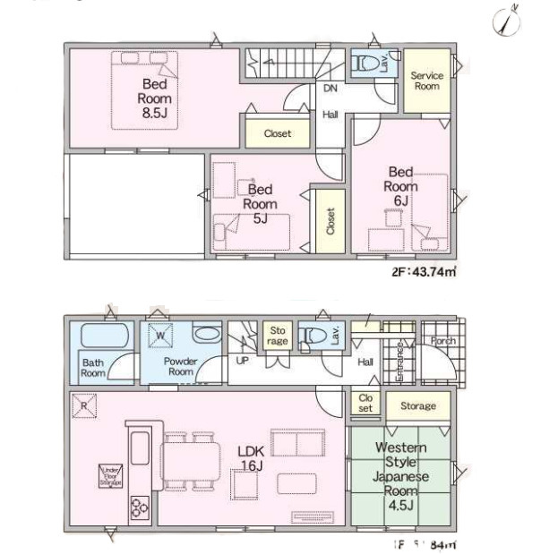 北本市下石戸　第3　新築一戸建て　クレイドルガーデン　01の間取り|【全1棟・1号棟】北本市下石戸　第3　新築一戸建て　クレイドルガーデン　01・4LDK・土地面積182.46m2・建物面積95.58m2