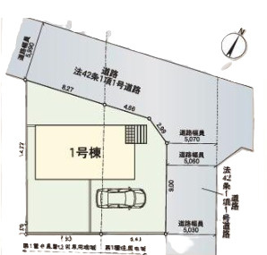 北本市下石戸　第3　新築一戸建て　クレイドルガーデン　01の区画図|１号棟