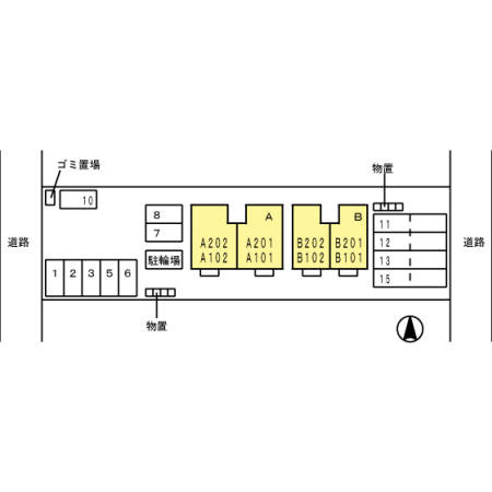 エルパレス江端　Bの区画図