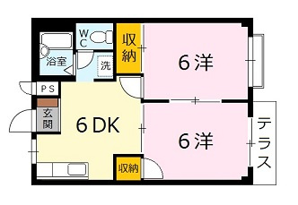 広島市安佐北区深川５丁目のアパートの間取り
