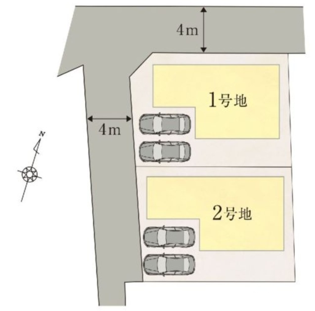 香美市土佐山田町東本町2丁目　新築戸建　1号棟　（全2区画）の区画図|1号棟