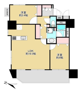 【間取り】 | ラ・ベルティ小岩 | 8階部分角部屋になります。