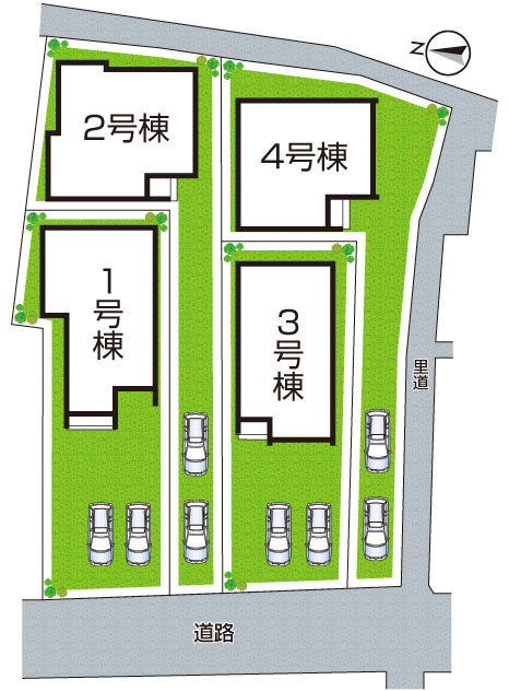 加古川市西神吉町岸　新築一戸建ての区画図|全４区画