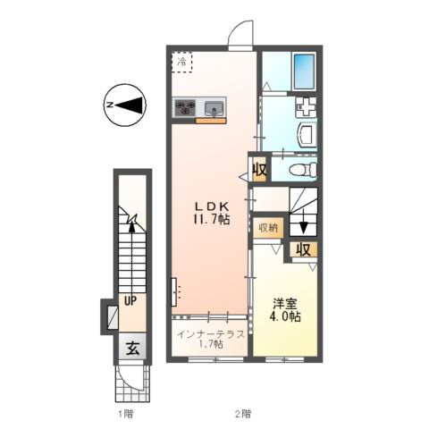 レヴメゾン神山参番館の間取り