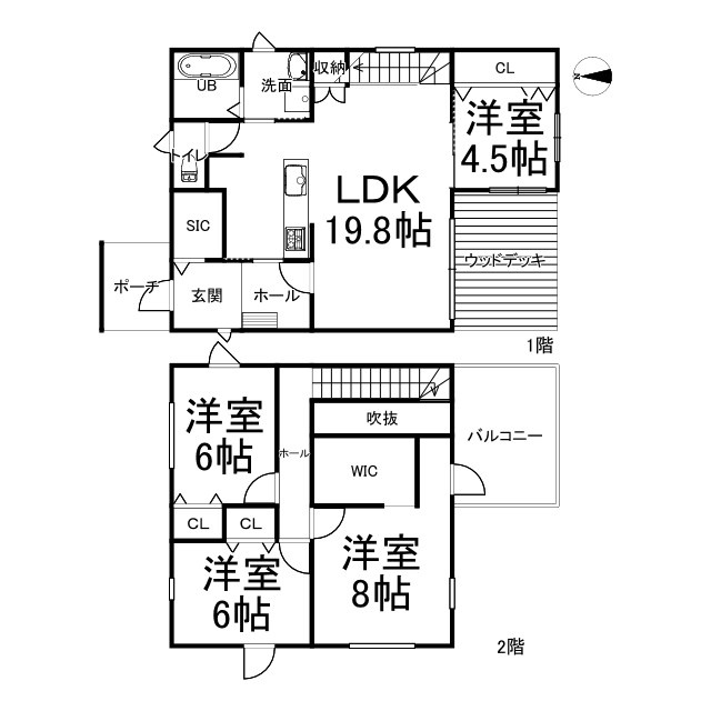 中古住宅　帯広市西6条南33丁目の間取り