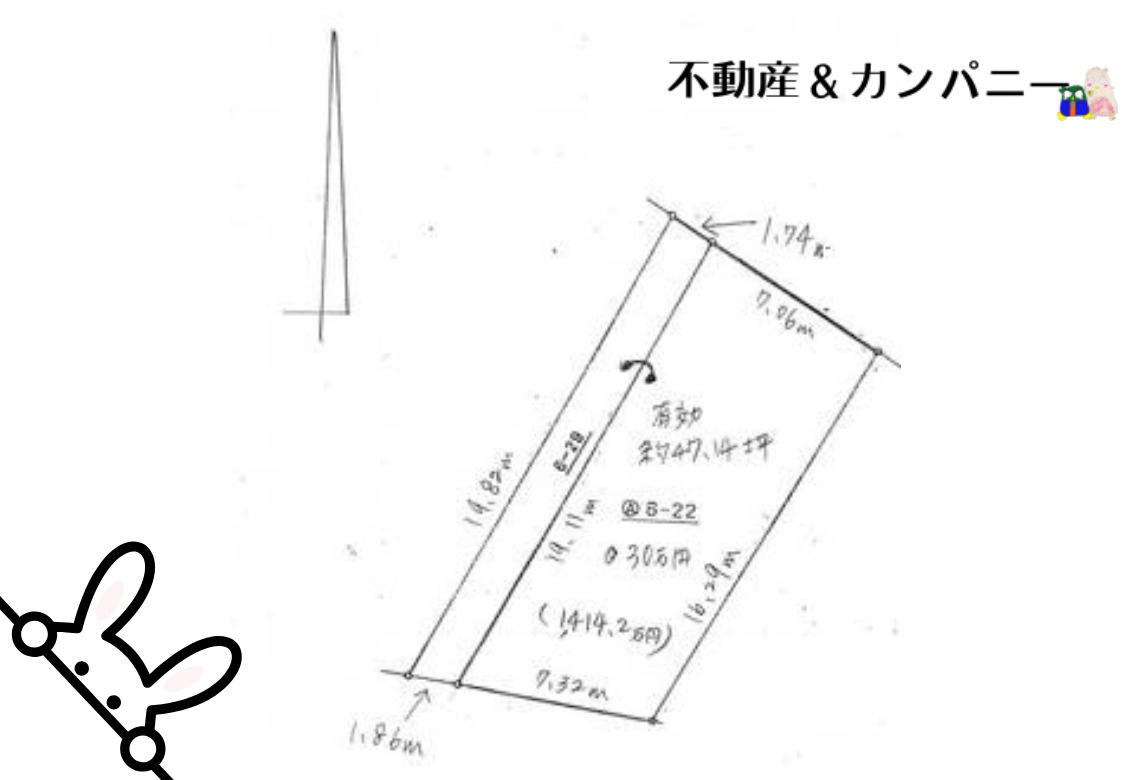 会津町のおトチ　松山市会津町売土地の土地図