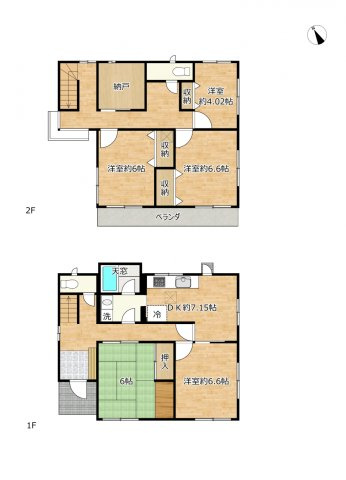 小山市中久喜5丁目　中古戸建の間取り