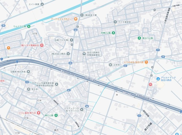 加古川市西神吉町岸　新築一戸建ての地図