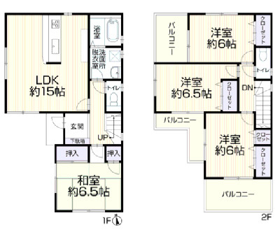 尼崎市大島　中古戸建の間取り
