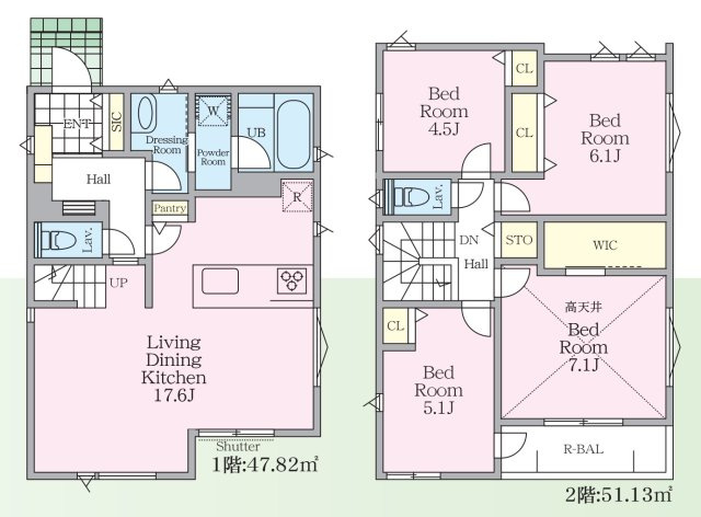 横浜市金沢区富岡東1丁目 新築戸建て【仲介手数料無料】の間取り