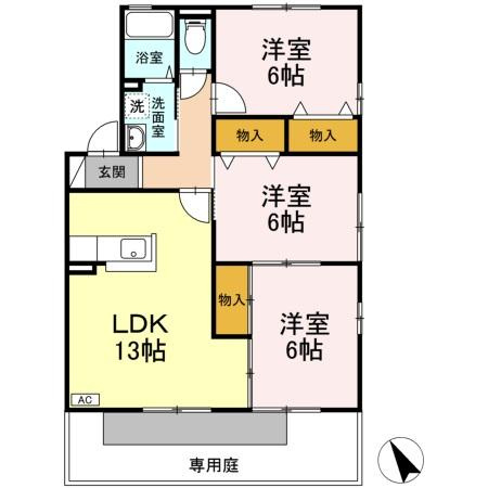 ウィルモア床波A棟の間取り