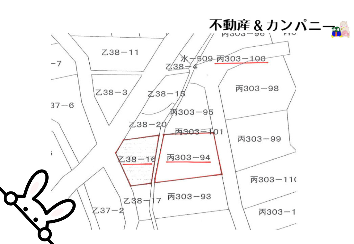 東温市下林の売土地の土地図