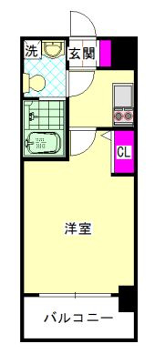 福岡市中央区清川２丁目の賃貸マンションの間取り