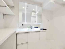 ビューリッシュ港北ニュータウンアジュリーヌの独立洗面台|独立洗面台、小物を置くことができて便利です