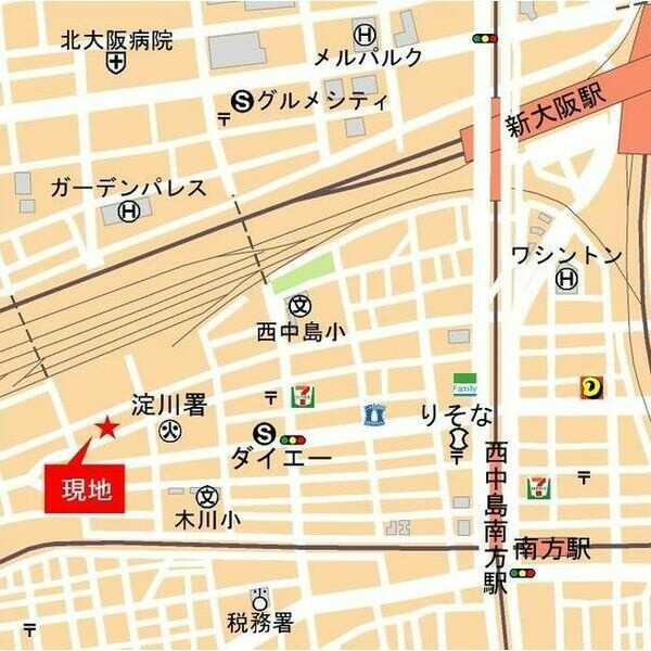 シティカレント新大阪の地図
