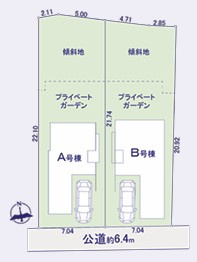 戸塚区上矢部町 新築戸建 5380万～5580万円の区画図