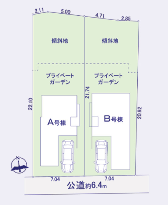 戸塚区上矢部町 新築戸建 5080万円の区画図