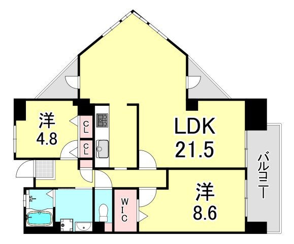 ＵＲ西宮マリナパークシティ丘のある街の間取り