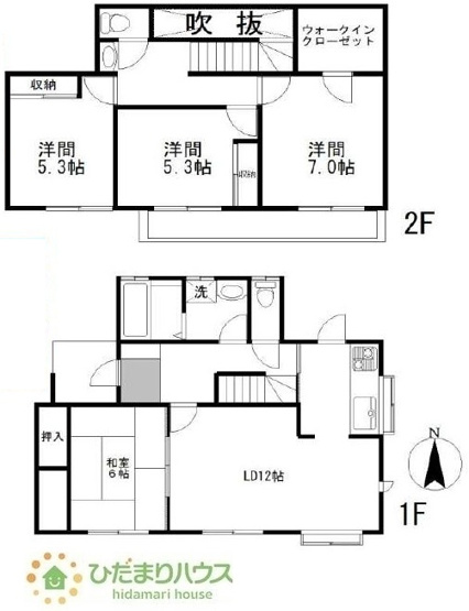 【間取り】 | 牛久市さくら台3丁目　中古戸建 | 12帖の広～いリビングは、ゆったりとした家族だんらんの時間を過ごせます！