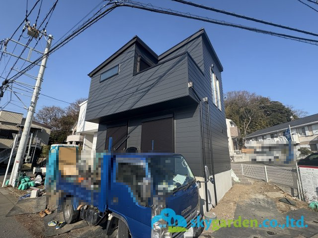 藤沢市大庭　新築戸建　全２棟B棟の外観|2026年1月30日撮影（工事中）