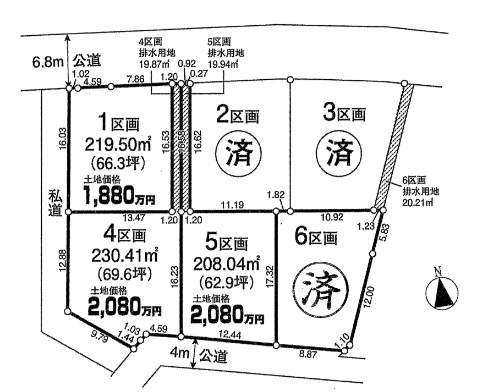敷地面積６２坪～　売地　川越市久下戸