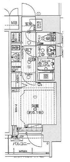 プレサンス松屋町ヴェルデスの間取り