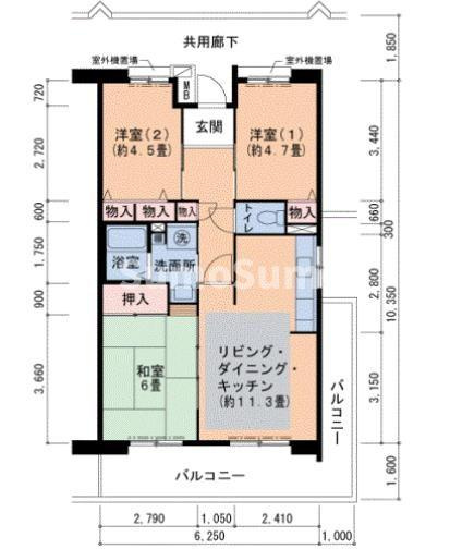 グリーンヒルズ御影9号棟の間取り