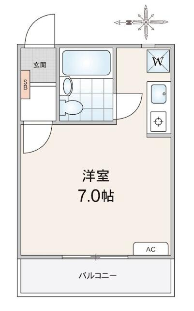 ７帖のワンルーム