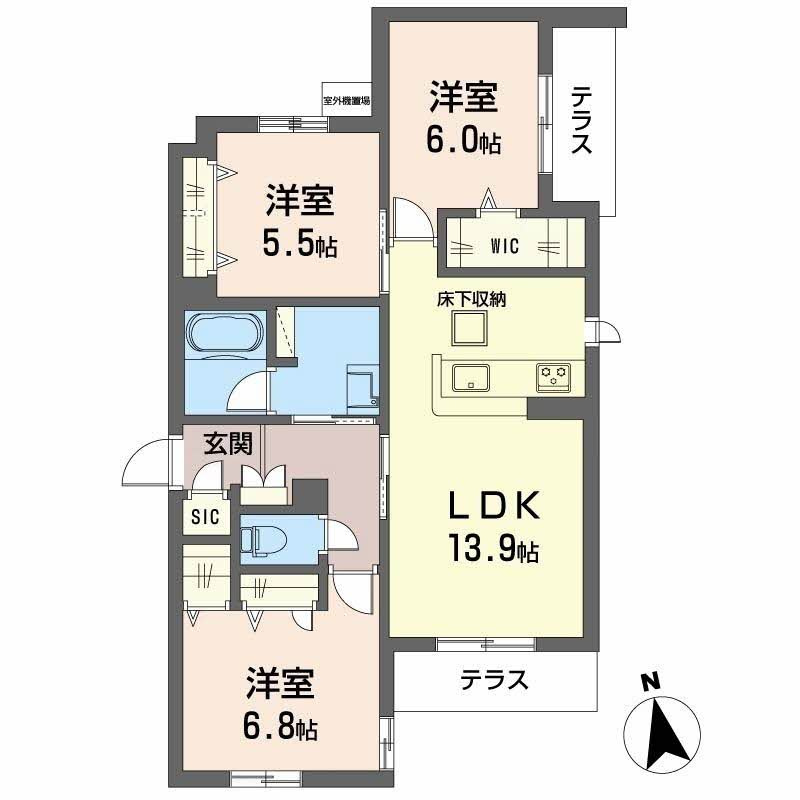 シャーメゾン伽羅橋の間取り