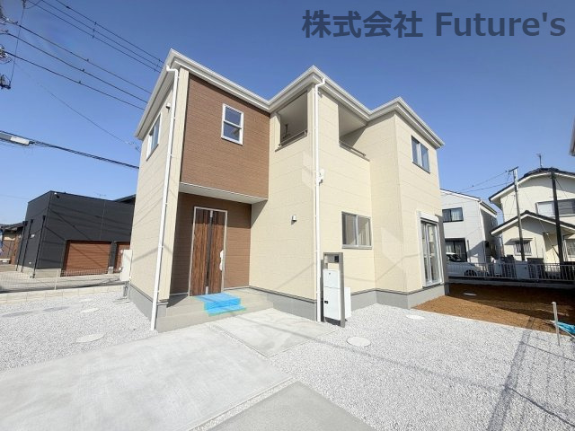 吉川市上内川　新築戸建　全2棟　1号棟の外観|敷地面積60坪越えの広々とした立地です