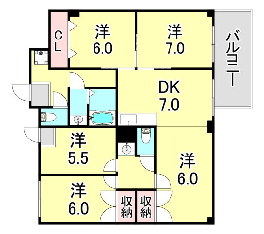 ダイバーシティ神戸長田B棟の間取り