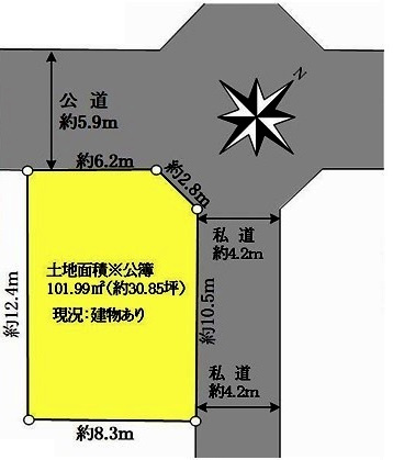川越市旭町3丁目　建築条件なし売地　東武東上線『川越駅』徒歩23分　【大塚小学区】の区画図