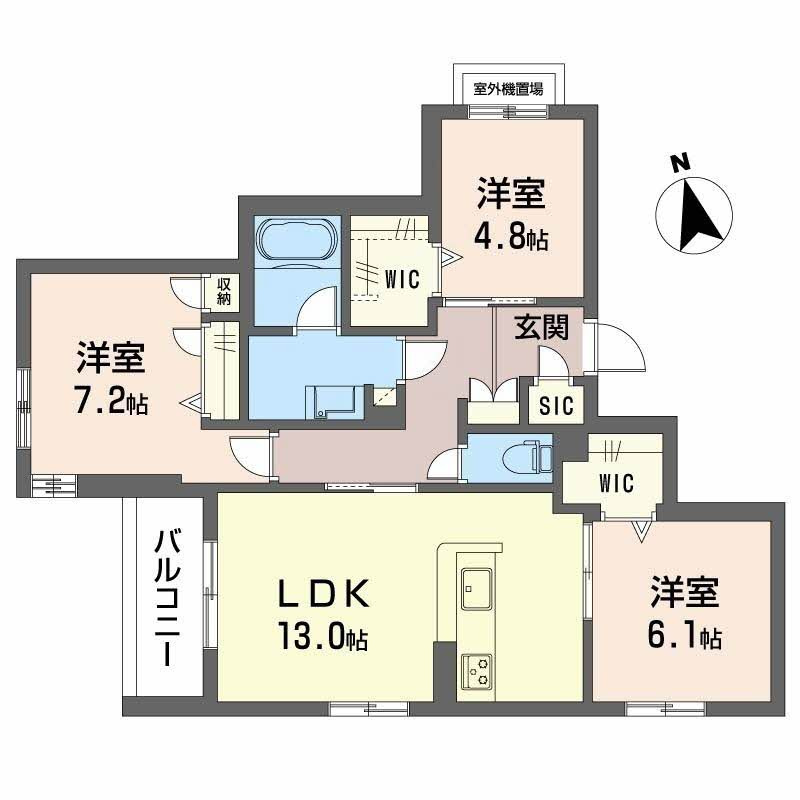 シャーメゾン伽羅橋の間取り