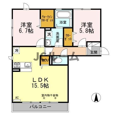 グランシャリオＢ棟の間取り