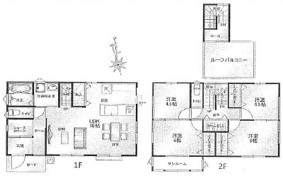 佐伯区千同一丁目　№35272の間取り|４ＬＤＫ
駐車2台可
（車種による）