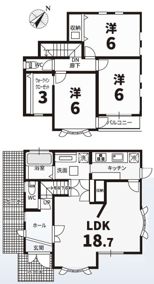 【間取り】 | 潮見が丘１丁目　中古戸建